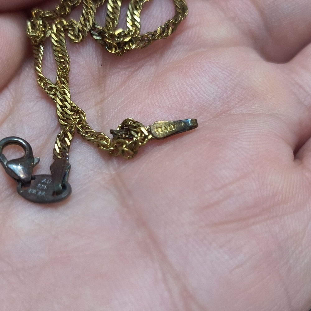 Vintage Murano Glass Elegant Gold and Black Pendant Necklace Y2K Grandmacore - Picture 8 of 10